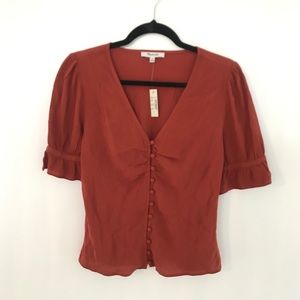 NWT madewell daylight blouse Rust- sz 00